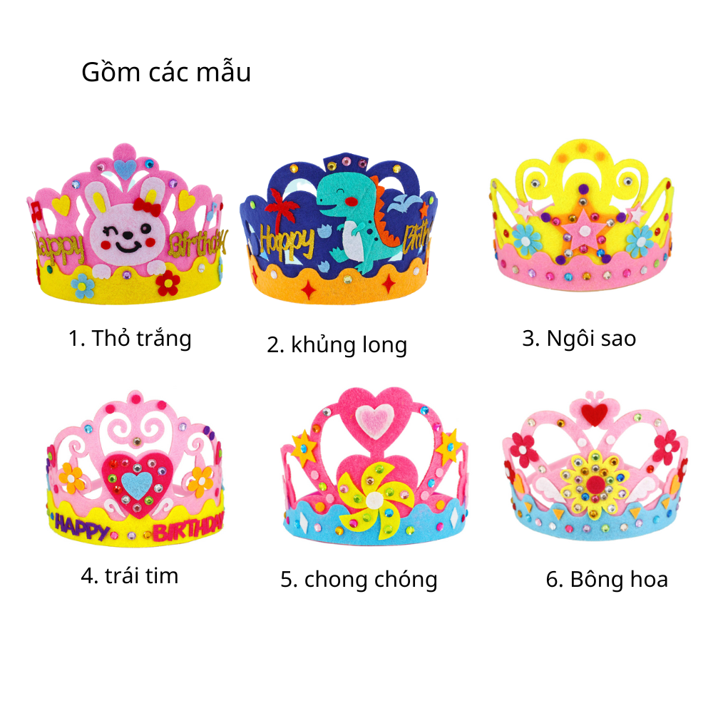 Đồ chơi trang trí vương miện thủ công cho bé