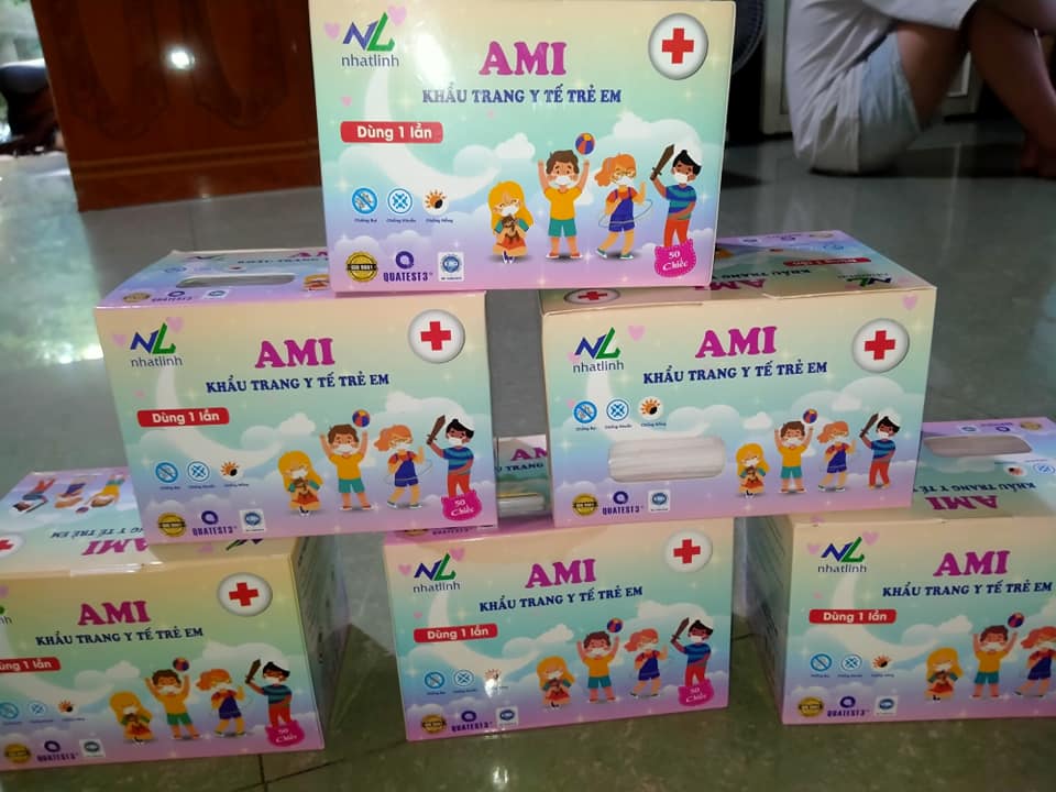 khẩu trang y tế trẻ em Ami hàng cao cấp (3 lớp 50 cái/ hộp)