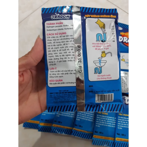 bột thông cống cực mạnh DRAGON (10 GÓI)