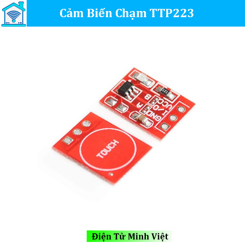 COMBO 2 Module nút cảm biến chạm TTP223 đỏ - Touch sensor cảm ứng điện dung