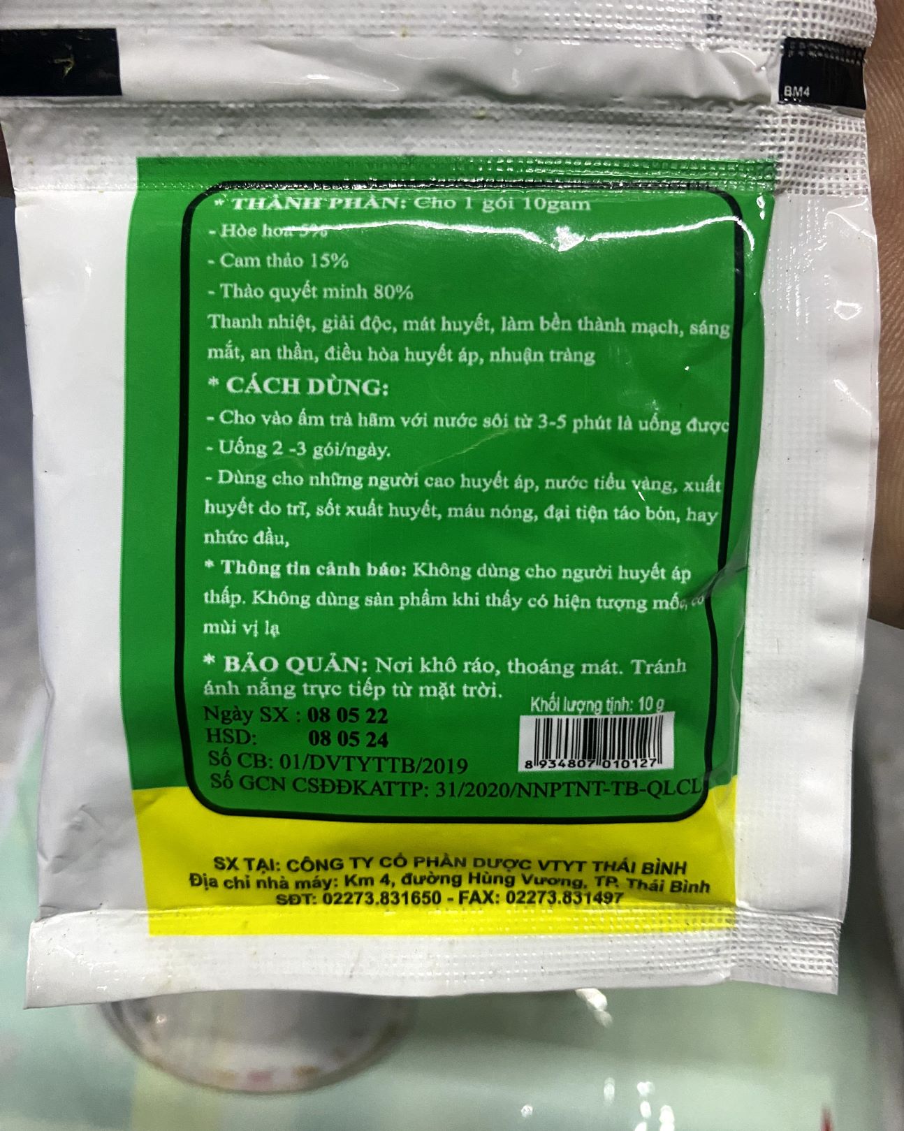 Chè Thanh Nhiệt THÁI BÌNH 100 gói x 10g