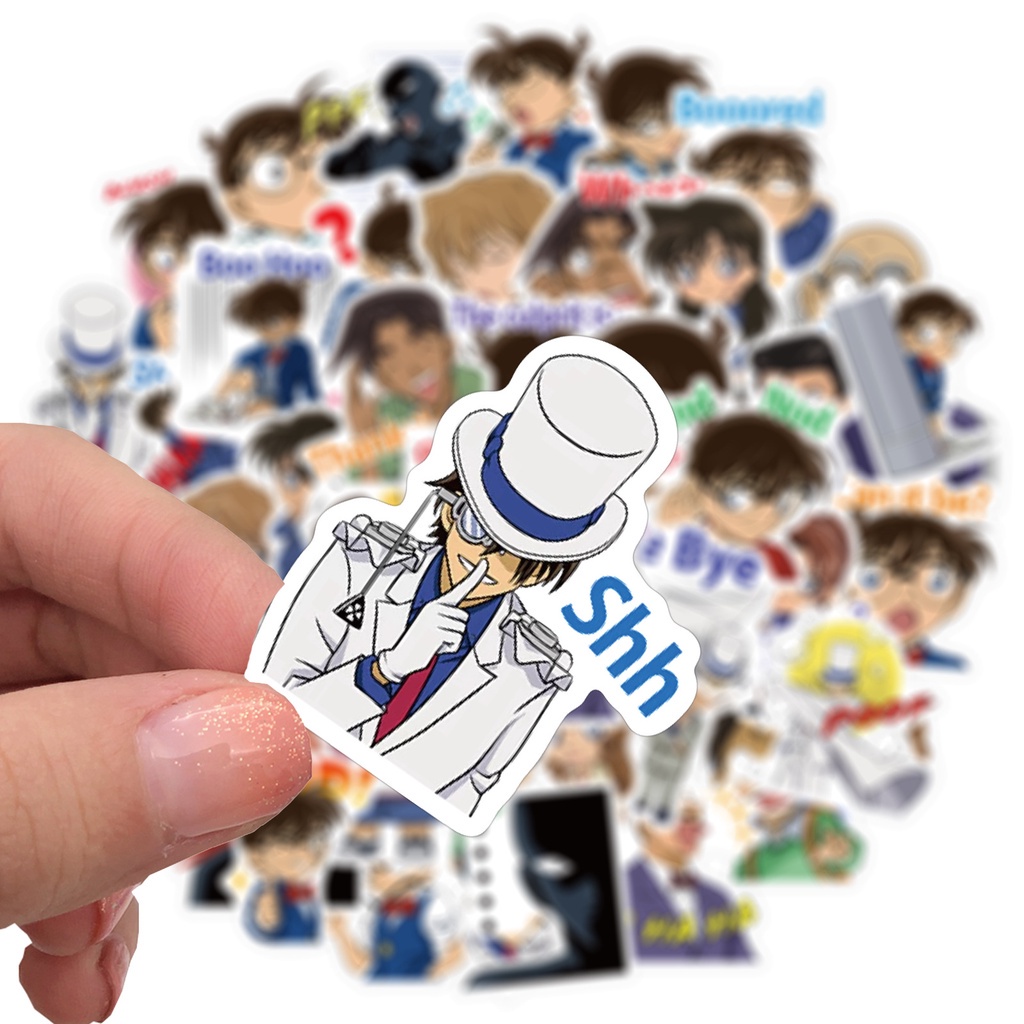 Set 50 sticker hình dán hoạt hình Conan chống thấm nước