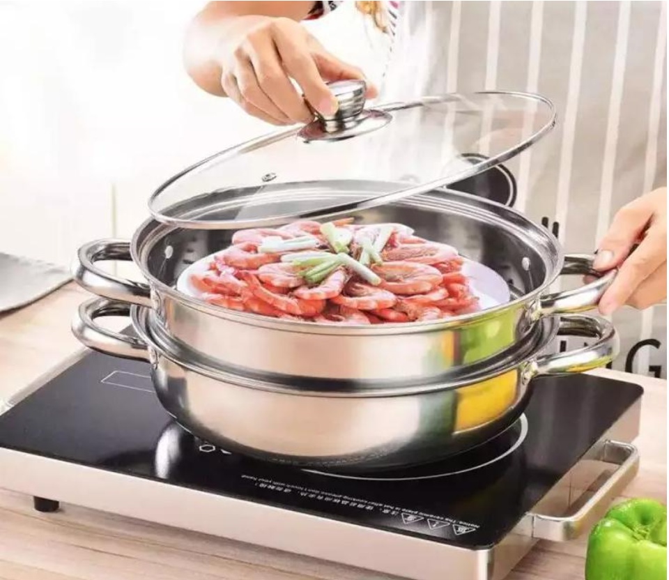 [HCM]BỘ NỒI HẤP 2 TẦNG SIÊU TỐC - NỔI HẤP CÁCH THỦY ĐA NĂNG TIỆN LỢI ĐƯỢC LÀM BẰNG CHẤT LIỆU INOX CAO CẤP KO BỊ GỈ