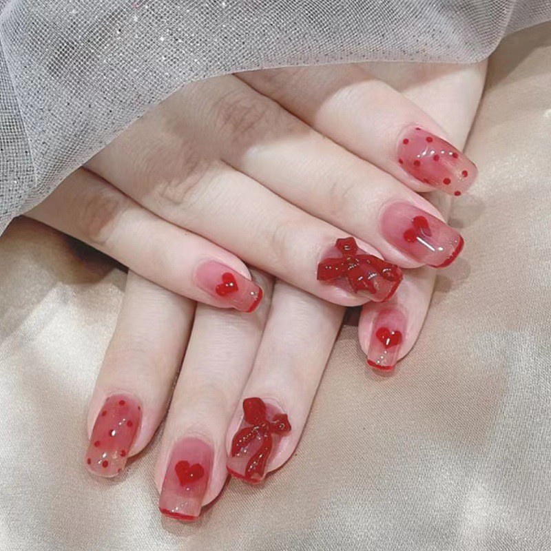 Bộ 24 móng tay giả, nail đính đá đẹp [WR]