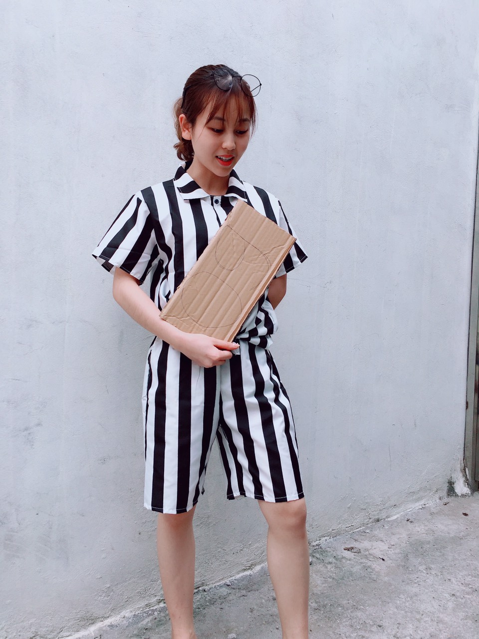 [Phúc Khang Store] Bộ tù trưởng sọc đen trắng siêu hot