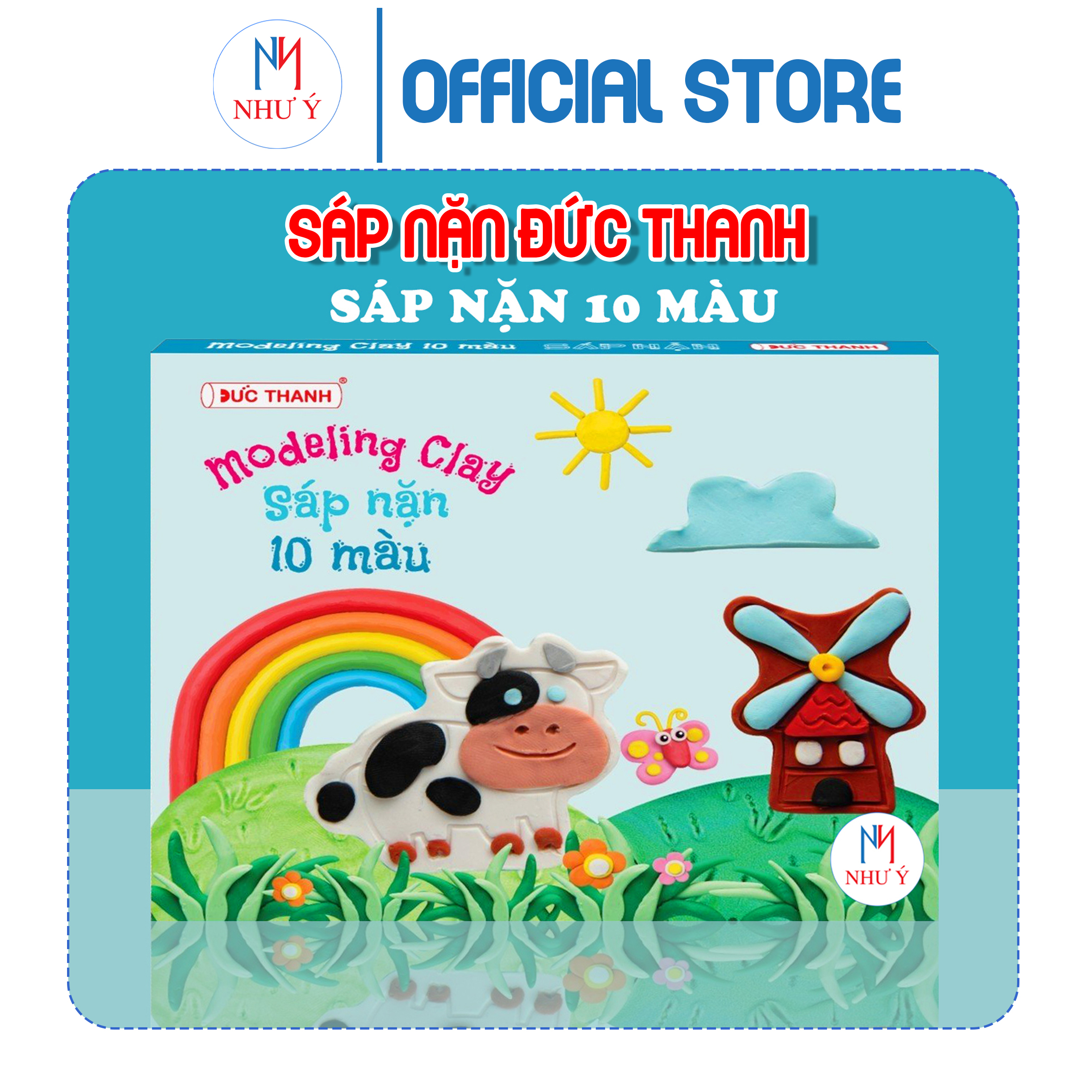 Đất nặn HADA, 10 màu (Mẫu mới Đức Thanh)