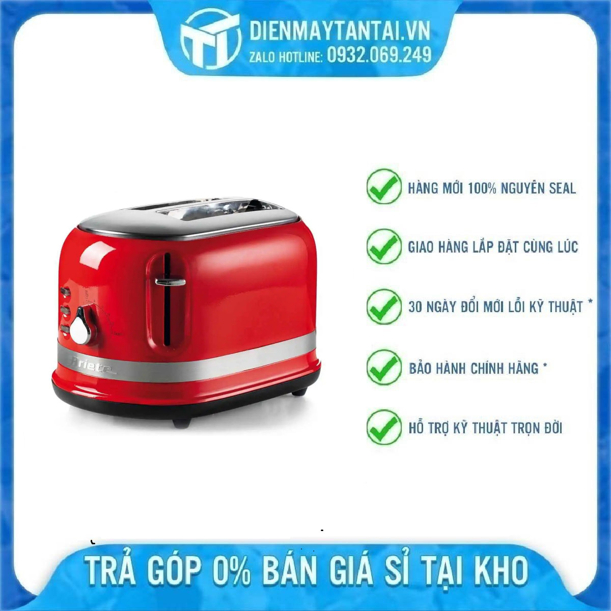 Mod.0149/10 - máy nướng bánh mì 2 khay ariete modernia mod.0149/10