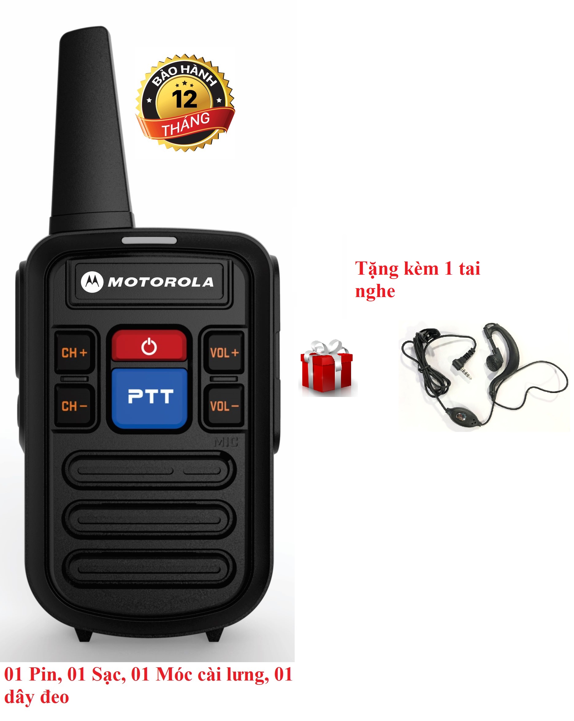Bộ đàm siêu nhỏ chất lượng khủng Motorola GP800 (2 Phím bấm PTT)-A
