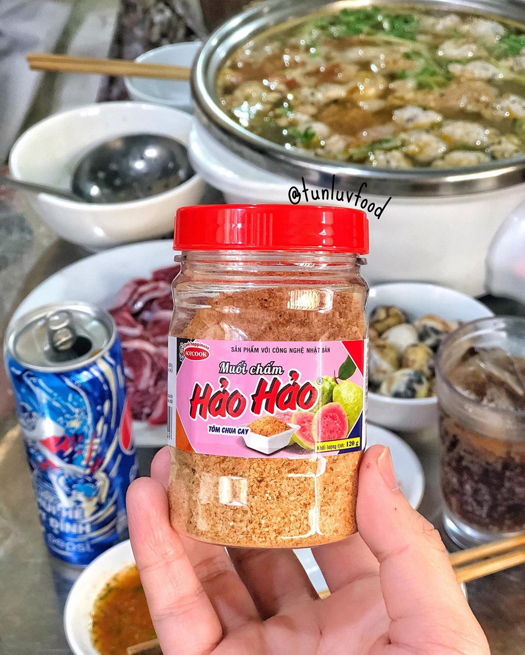 Muối chấm hảo hảo tôm chua cay hũ 120g