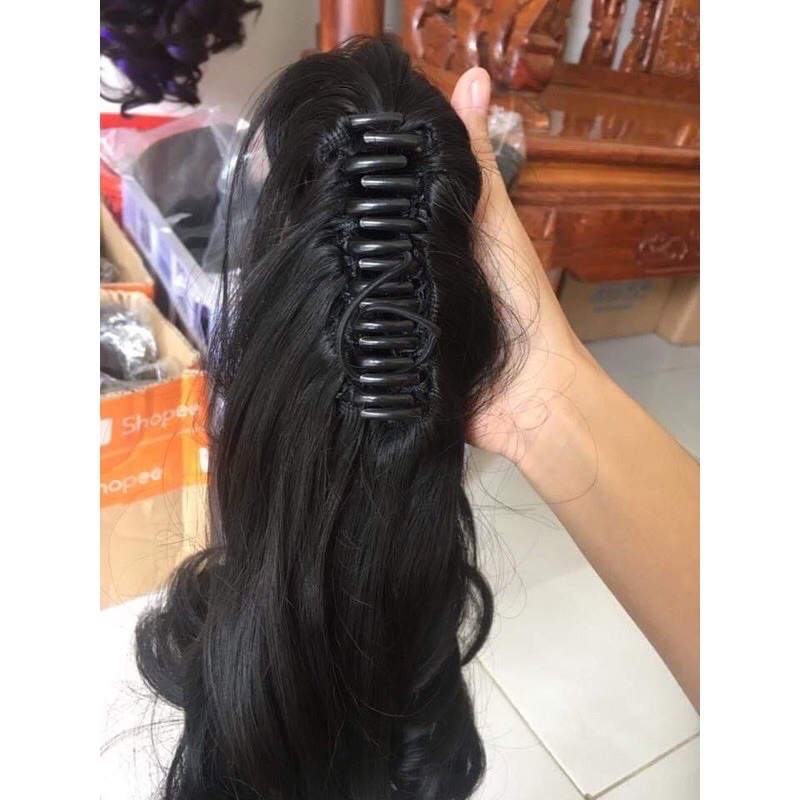 Tóc giản ngoạm giả cột xoăn sóng