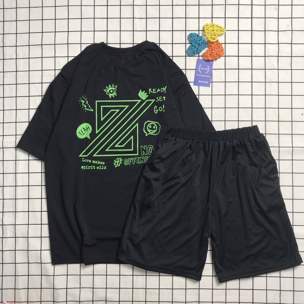 Đồ Bộ Unisex Thể Thao Tay Lỡ In Chữ Z Cá Tính  Thun Coton Mát Mẻ Đồ Bộ 3D Cartoon  Đồ Bộ Hoạt Hình Đẹp Đồ Bộ Nam Nữ Dạo Phố TTSLB0092