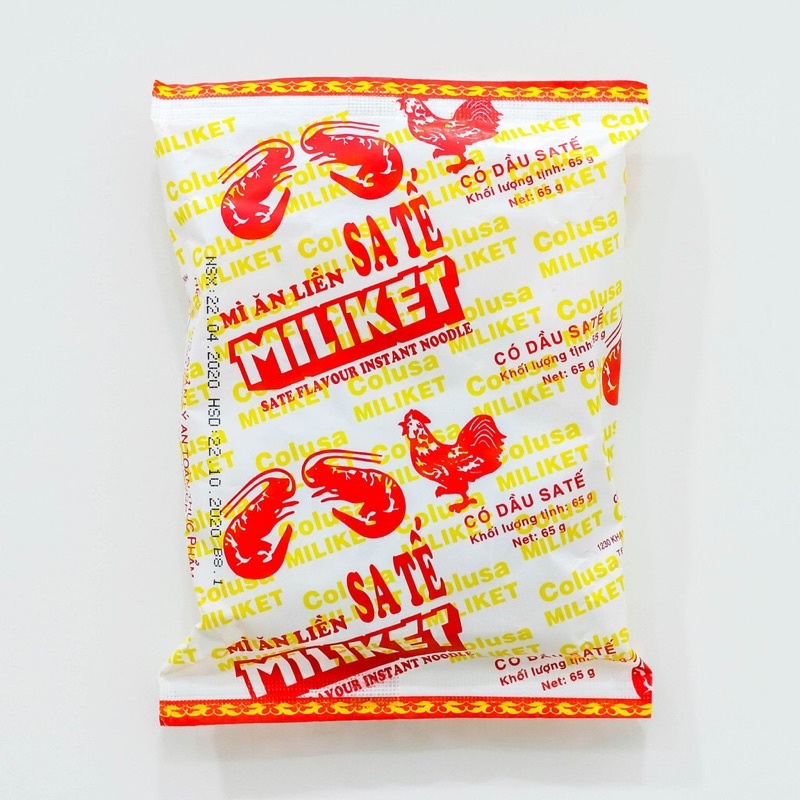 Thùng 30 gói mì Giấy sa tế Miliket 65g
