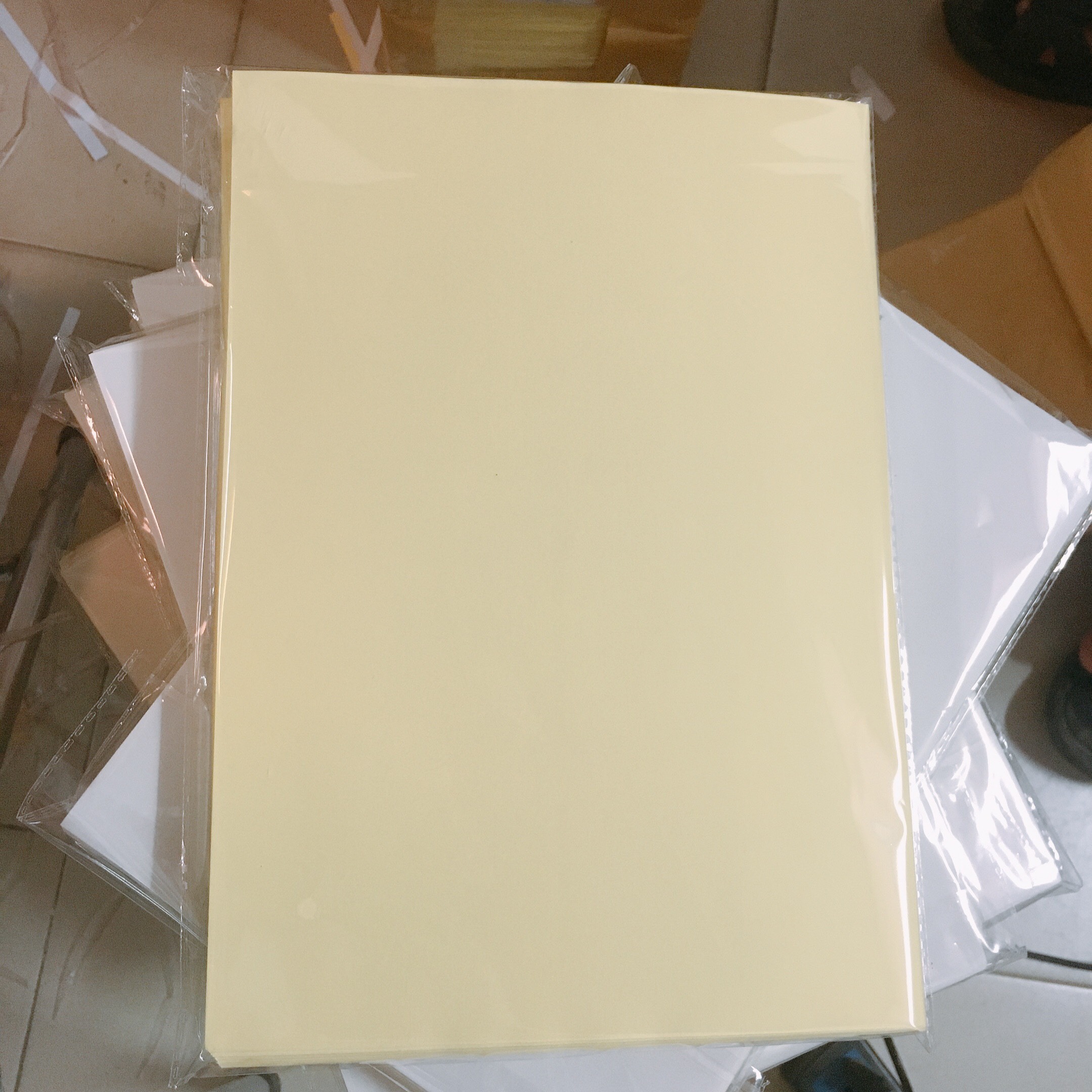 Set of 100 A4 Decal Paper Sheets with Gold Base