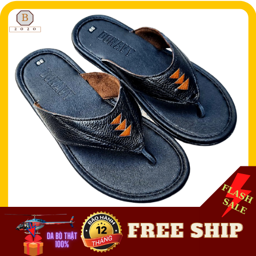 DÉP XỎ NGÓN NAM DA BÒ NDK1 (ĐEN+NÂU)