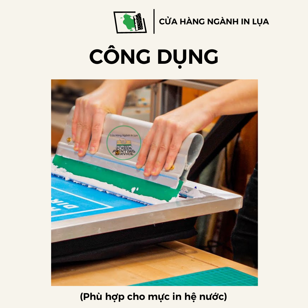 Dao gạt mực xanh lá in lụa dày 7mm, độ cứng 65A (Mềm)