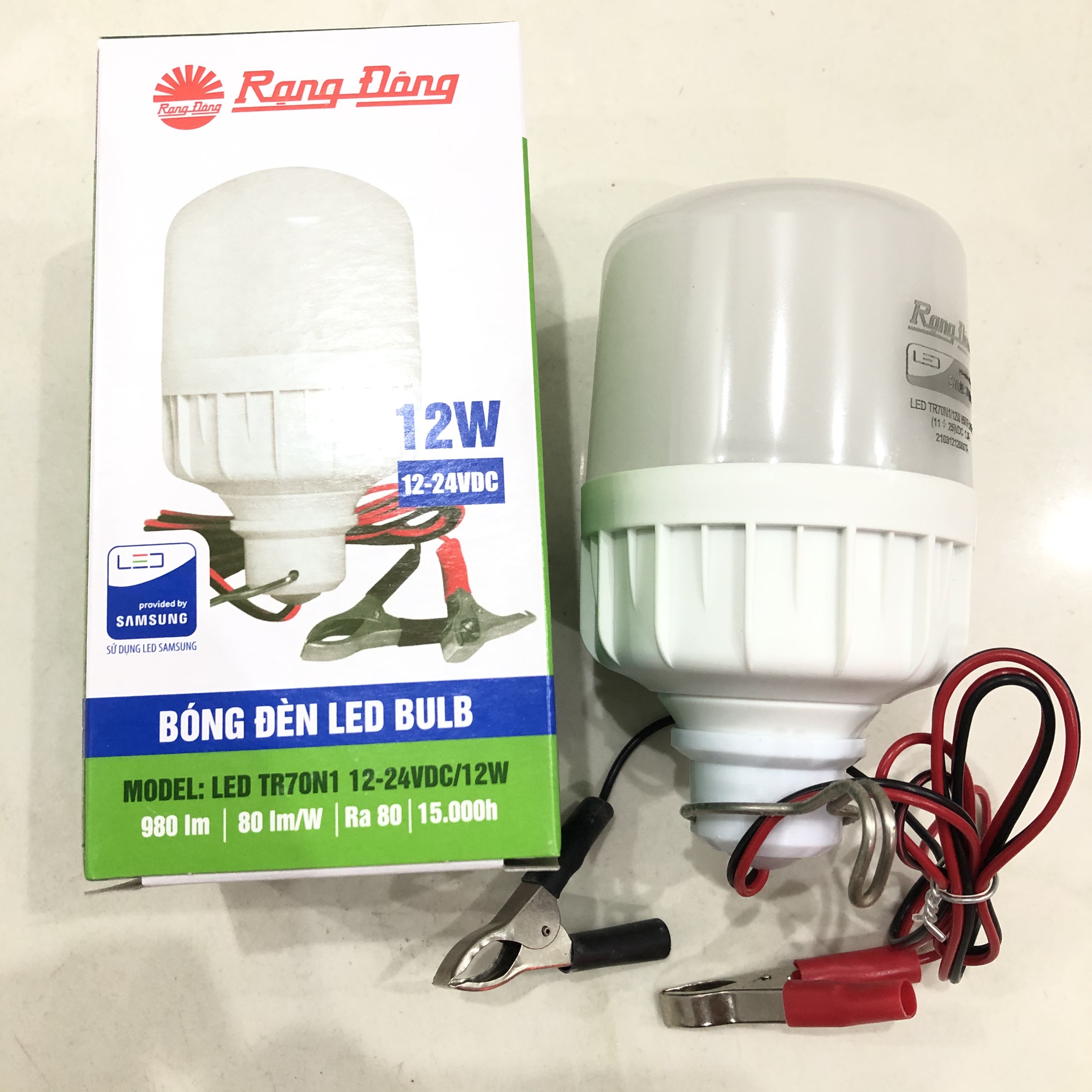 Bóng Đèn LED Kẹp Bình Ắc Quy 12V - 24V DC Công suất 12w 9w 7w - Bảo Hành 1 Năm