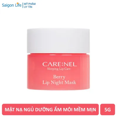 Mặt Nạ Ngủ Môi Dưỡng Ẩm, Căng Bóng Mềm Mịn Hương Dâu Care:nel Carenel Berry Lip Night Mask 5g - Hồng