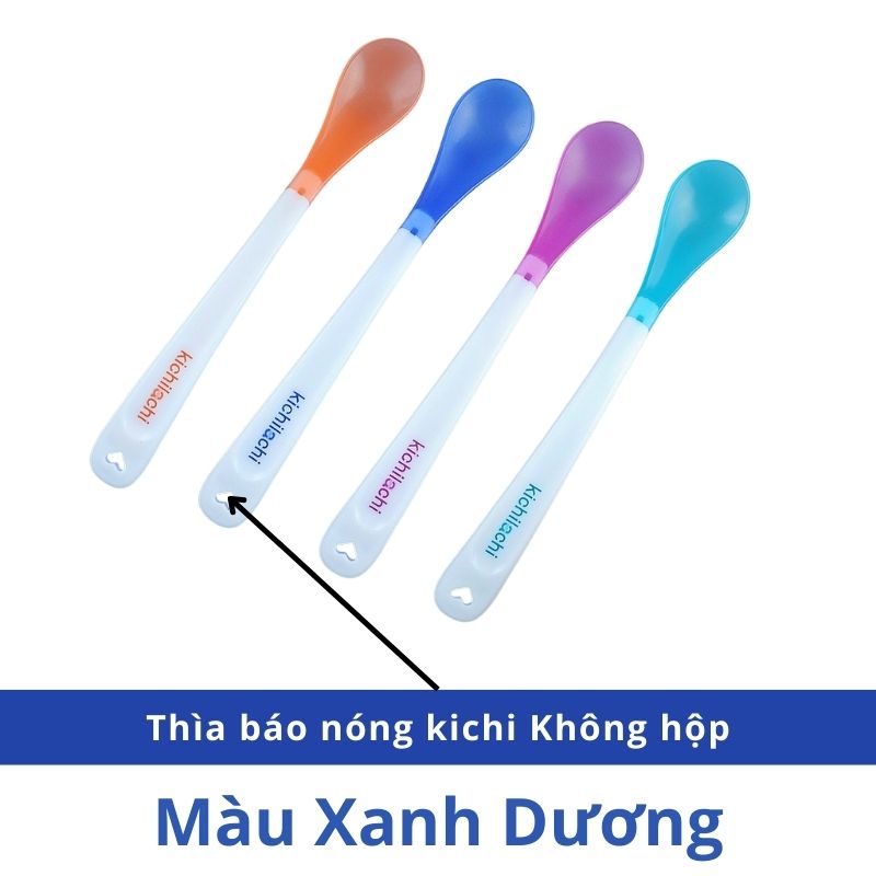 Bộ 4 thìa, muỗng báo nóng Kichi thân dài cho bé