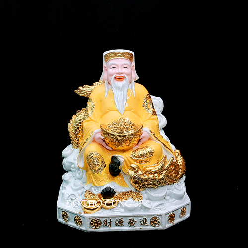 [ Cao 20 cm ] TƯỢNG THẦN TÀI - THỔ ĐỊA  LONG HỔ - ÁO VÀNG [ Bột đá + composite ]