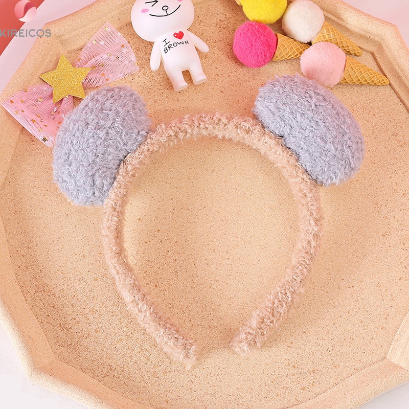 [HCM]Băng Đô Cài Tóc Tai Gấu Pom Pom Siêu Cute - kireicos