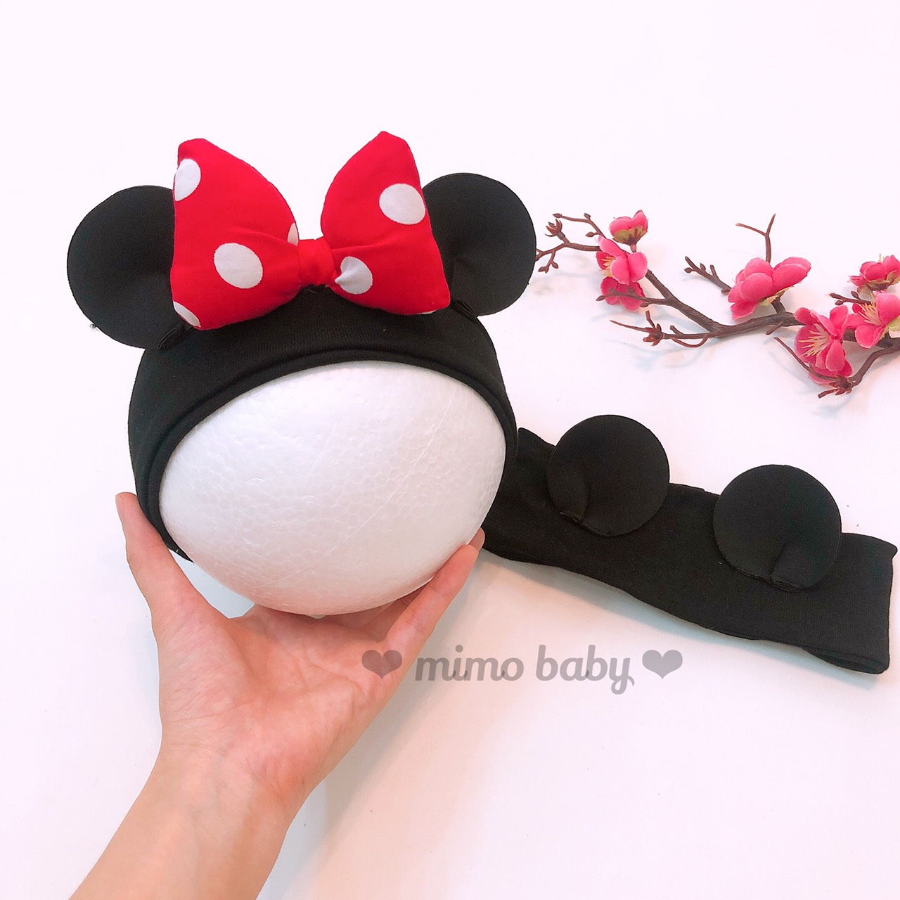 Băng đô bản to nơ mickey dễ thương cho bé