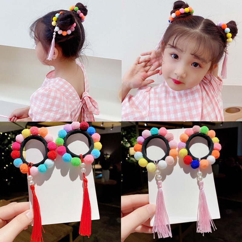 [HCM]Combo 2 vòng cột tóc săc màu cực kì  đáng yêu cho bé