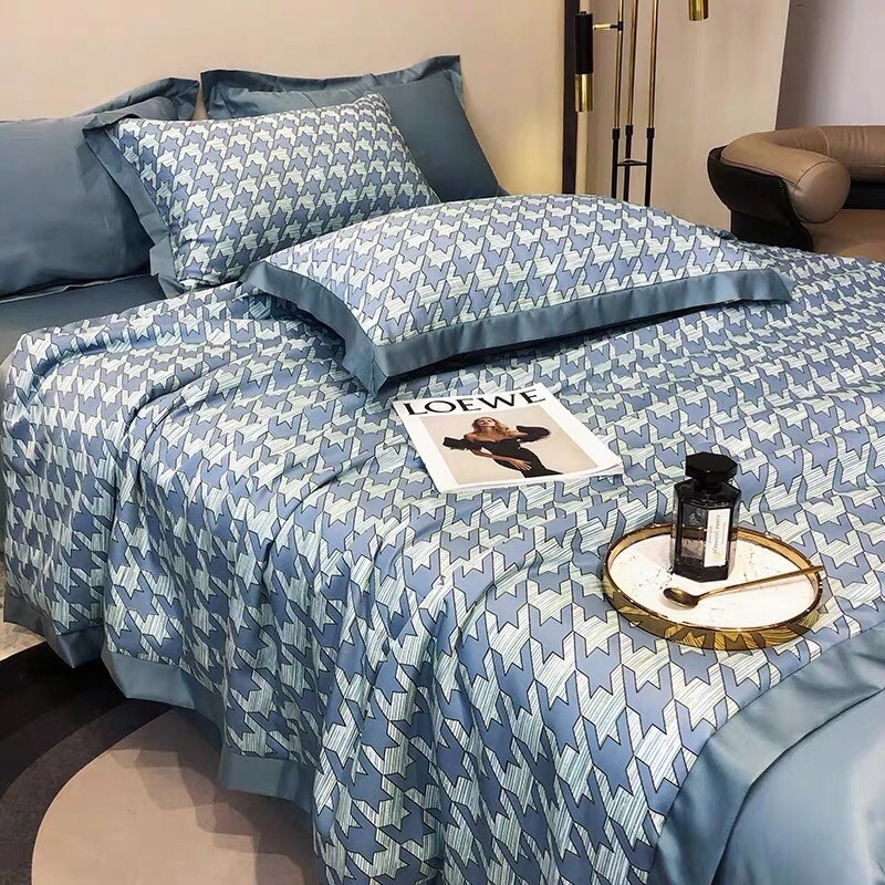Bộ Chăn ga gối lụa Thái cao cấp, sét 4 món chăn hè lụa trần bông đẳng cấp 2023