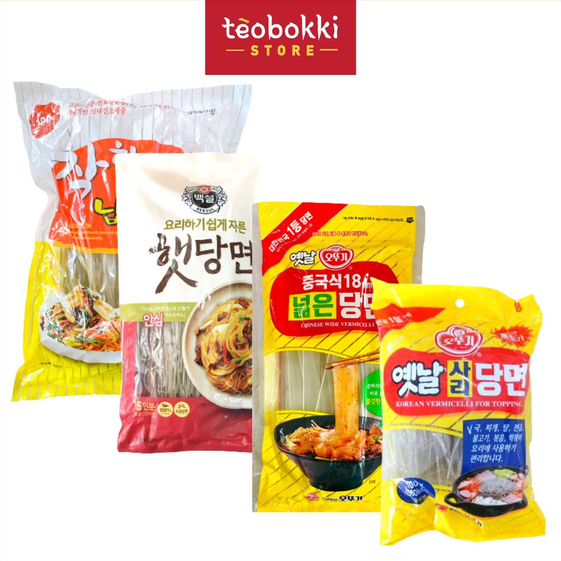 Miến khô Hàn Quốc 100g, 1kg (miến cọng tròn, miến dẹt)