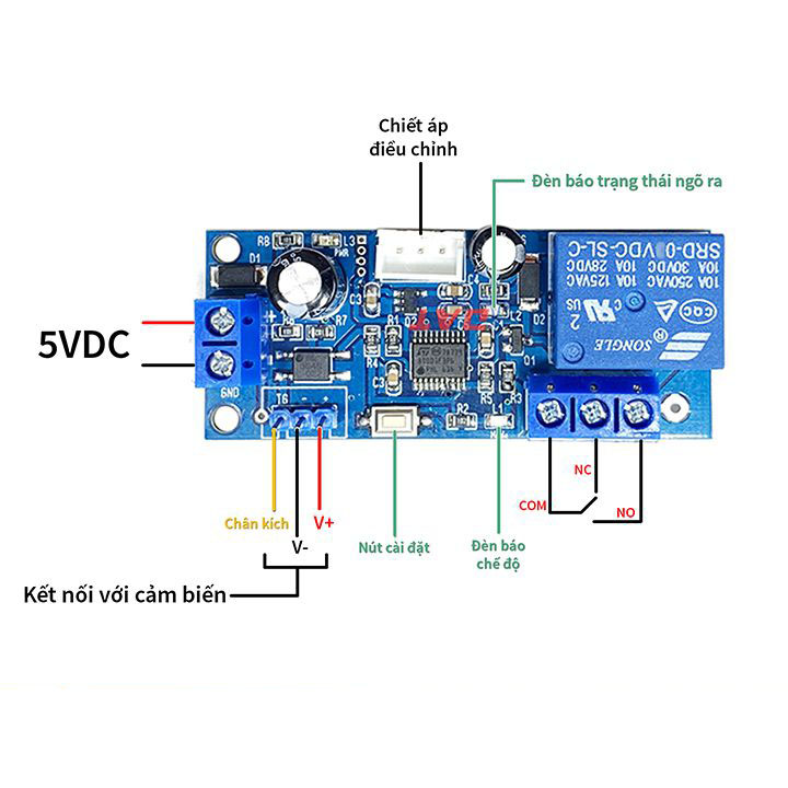 Mạch Tạo Trễ Ngắt 5V 7 Chế Độ WT102