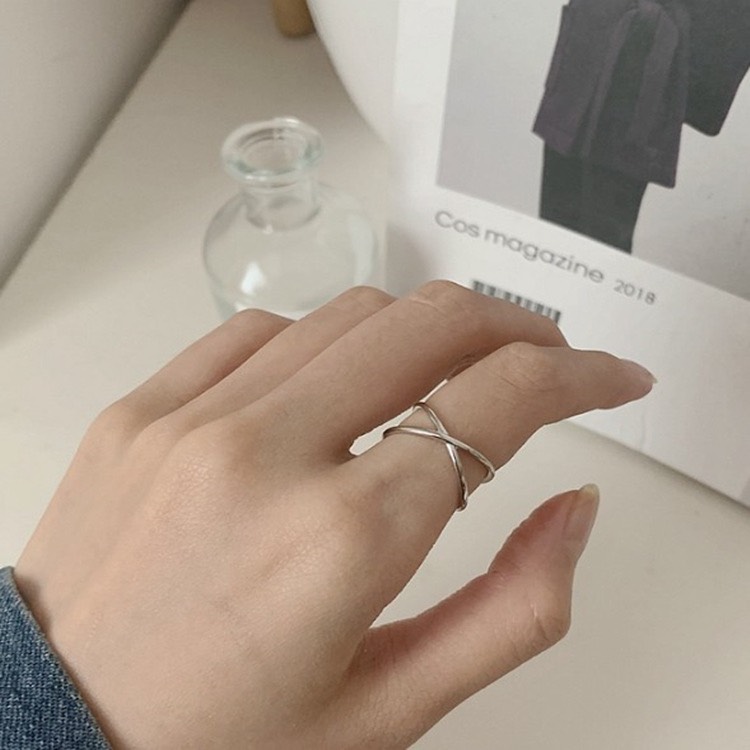 Nhẫn nũ chữ X đơn giản, kiểu dáng basic Her Jewelry N20