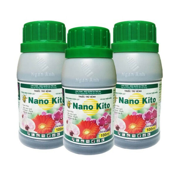 Thuốc trừ bệnh Nano Kito 100ml - Bạc nano và Chitosan phòng trừ nấm bệnh và tuyến trùng hại rễ