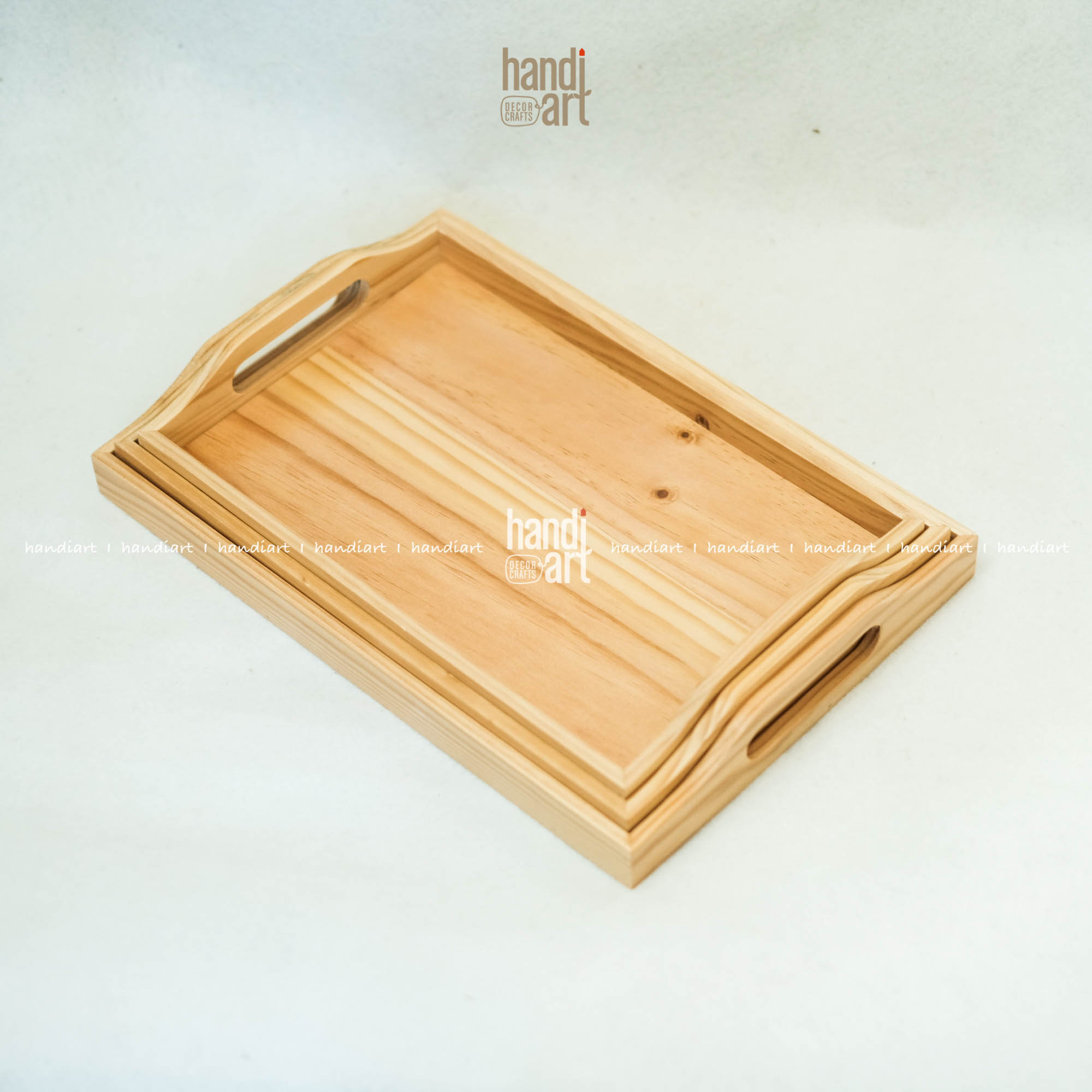 Khay gỗ tay nắm đựng đồ