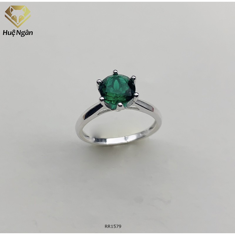 Nhẫn bạc 925 huệ ngân - 6 chấu trơn 7 li rr1579