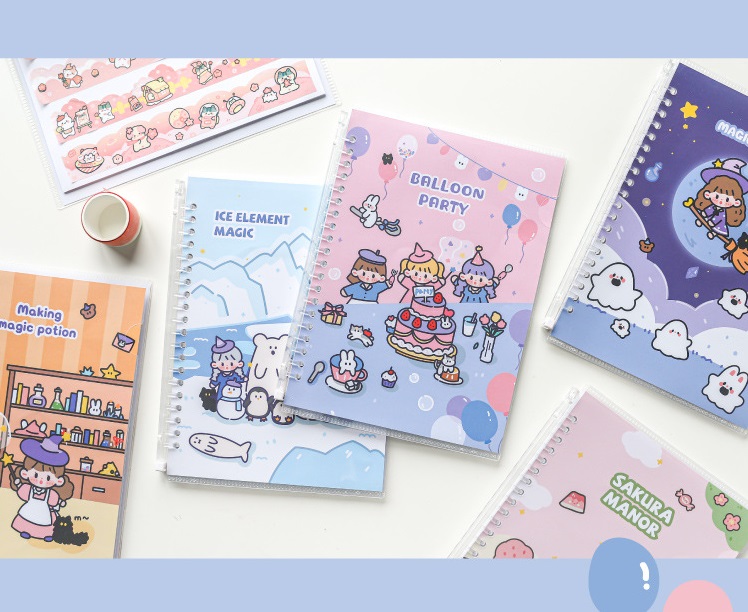 Sổ còng lưu trữ sticker chiết washi sổ A5 60 trang