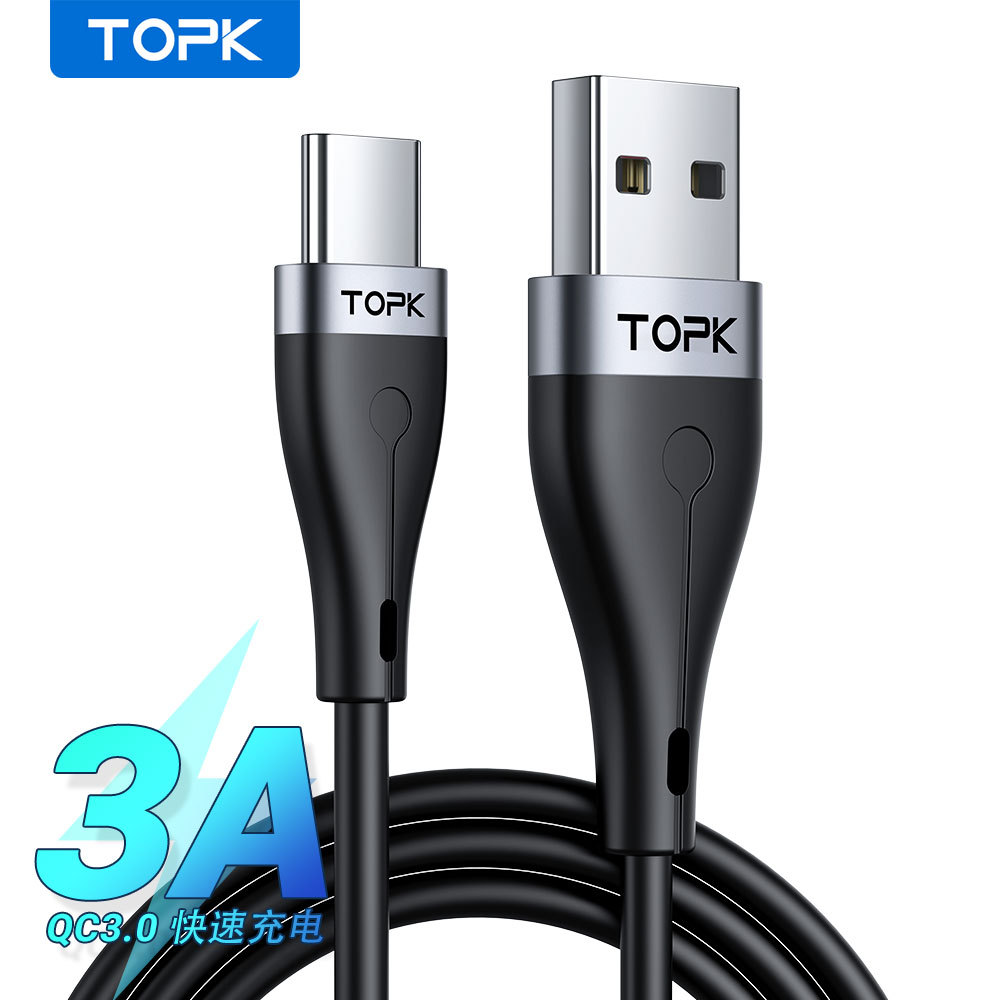 TOPK AN46 Liquid Silicone Data Cable Applicable to Android Apple Type-C Fast Charging Cable