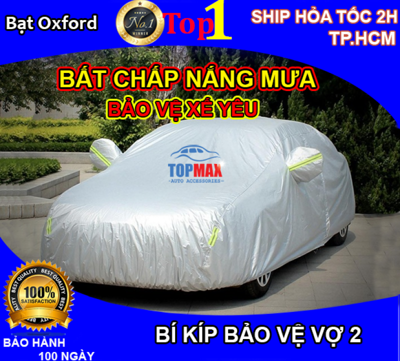 Bạt phủ xe hơi , Bạt phu xe hoi, Bạt xe hơi , áo , bạt trùm xe hơi, xe ôtô 4 chỗ đến 7 chỗ lớp bạc phản quang chống nóng, nước, xước sơn, vải Oxford cao cấp.