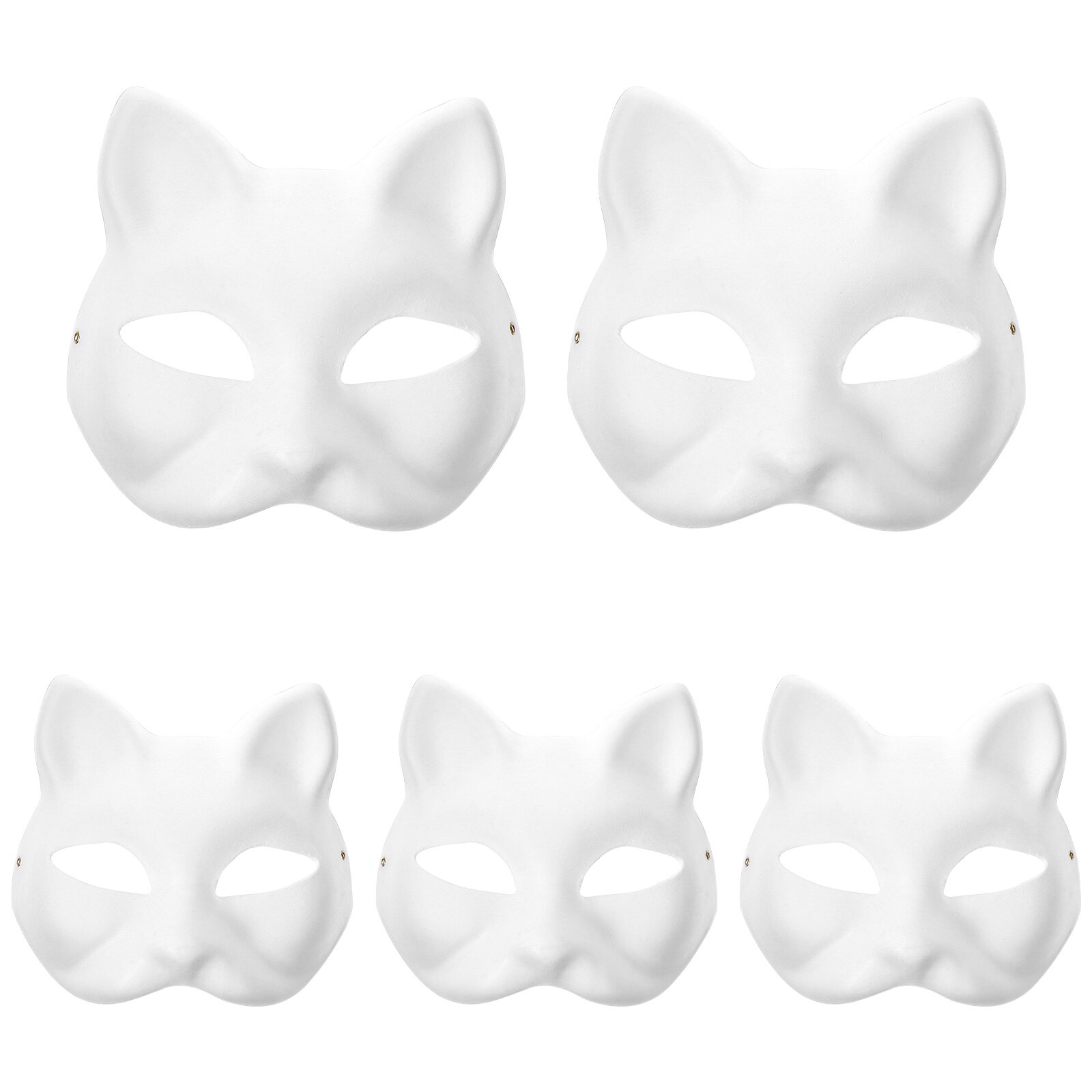 EXCEART 5pcs Halloween Decor Diy Unpainted Masks Cat Masks to Paint  Masquerade Props Paper Masks White Paper Cat Mask Cat Cosplay Paper Hand  Painted
