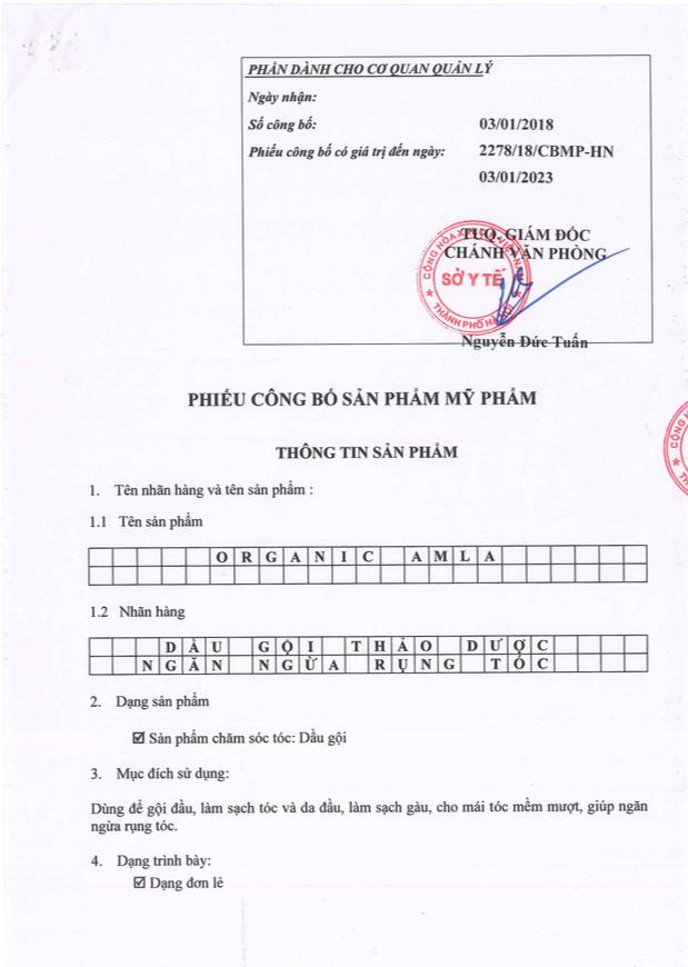 DẦU GỘI ORGANIC AMLA