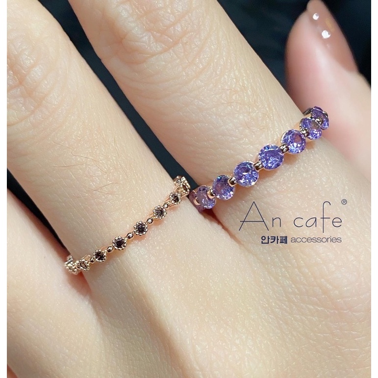 [Ancafe.Shop] Nhẫn, Nữ, Thanh Lịch, Đá Tím, Hàn Quốc, Lấp Lánh