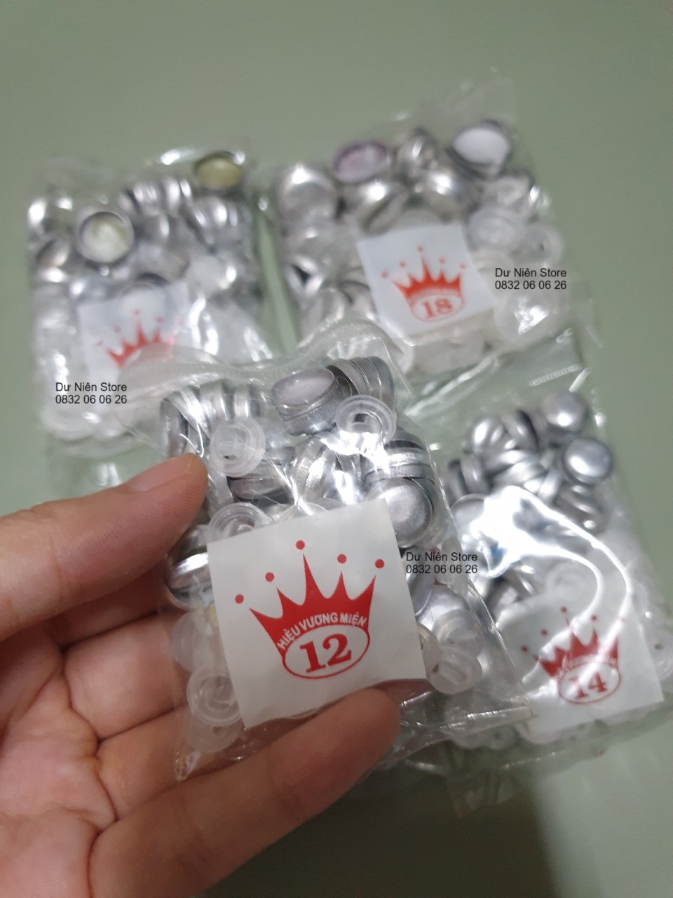 Nút Bọc Vải Đủ Size Chân Nhựa Gói 50 Nút.