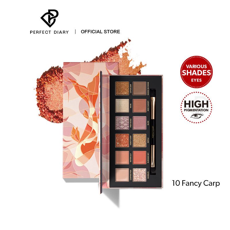 Bảng Phấn Mắt Màu Nhũ Perfect Diary 12 Màu