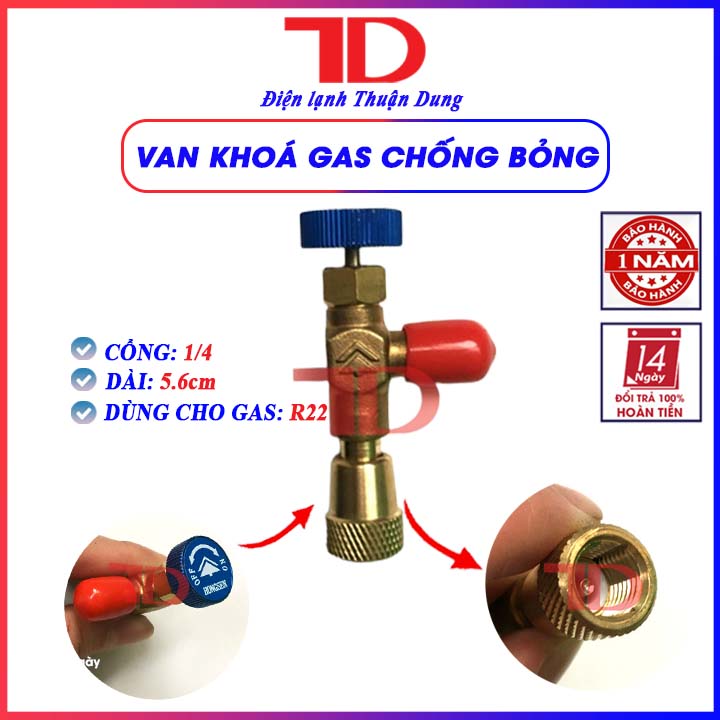 Van khóa gas chống bỏng R22 đầu xanh - Điện Lạnh Thuận Dung