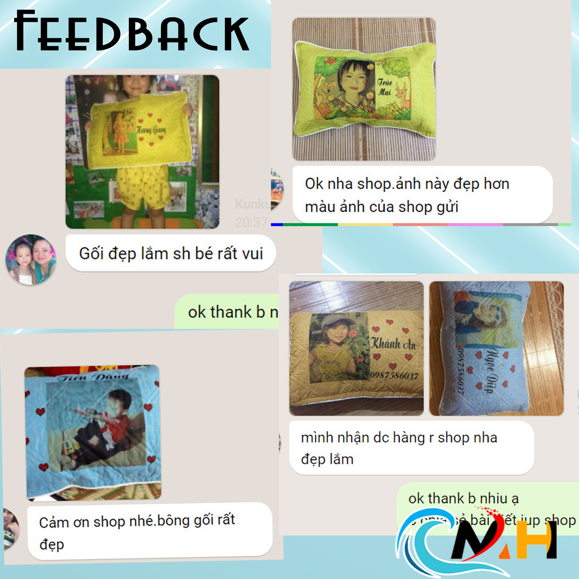 Gối cho bé mầm non in hình con mèo