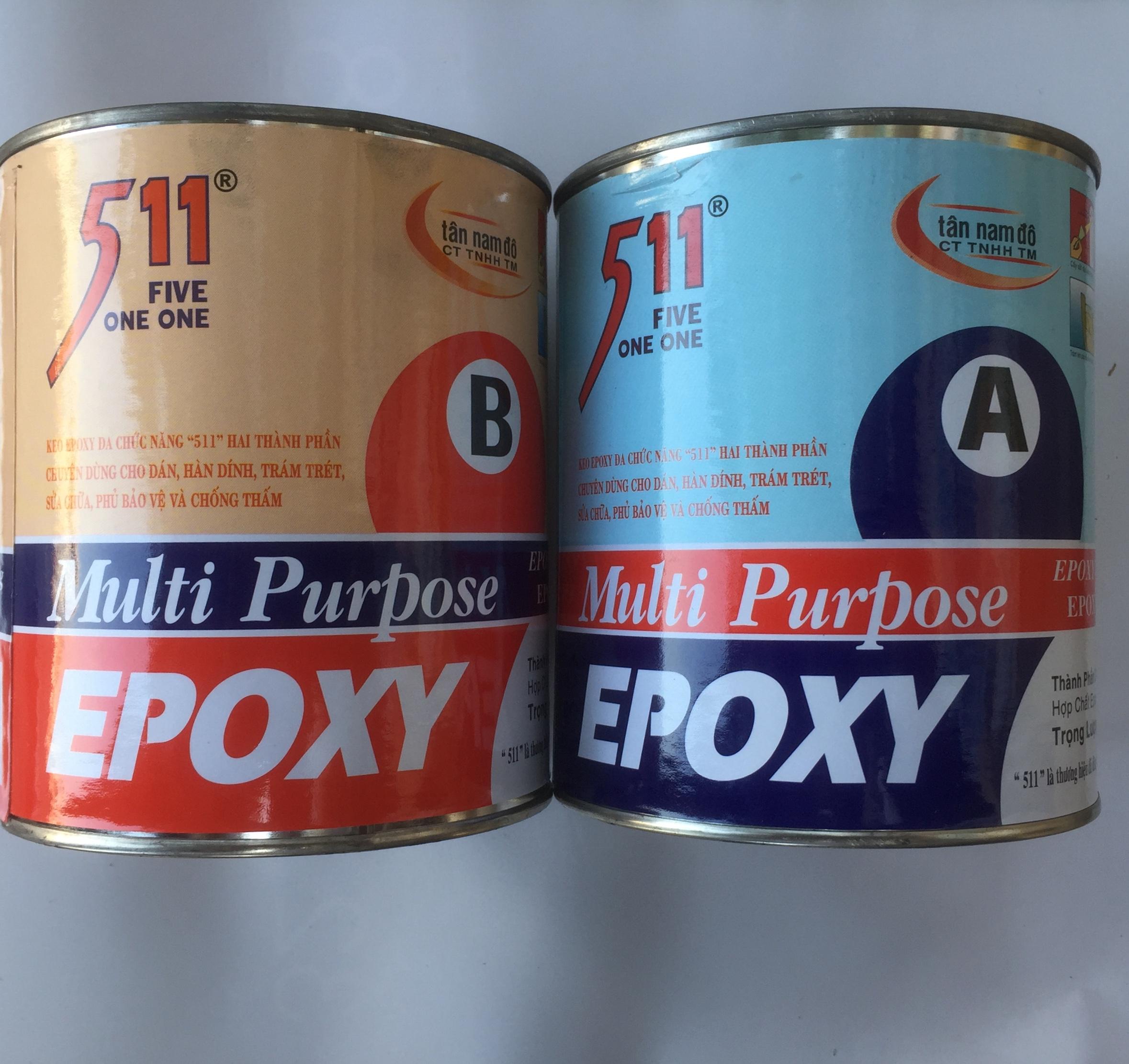 Keo epoxy 511 dán sắt gạch đá gỗ nhựa 2,8kg (2x1.400gr)