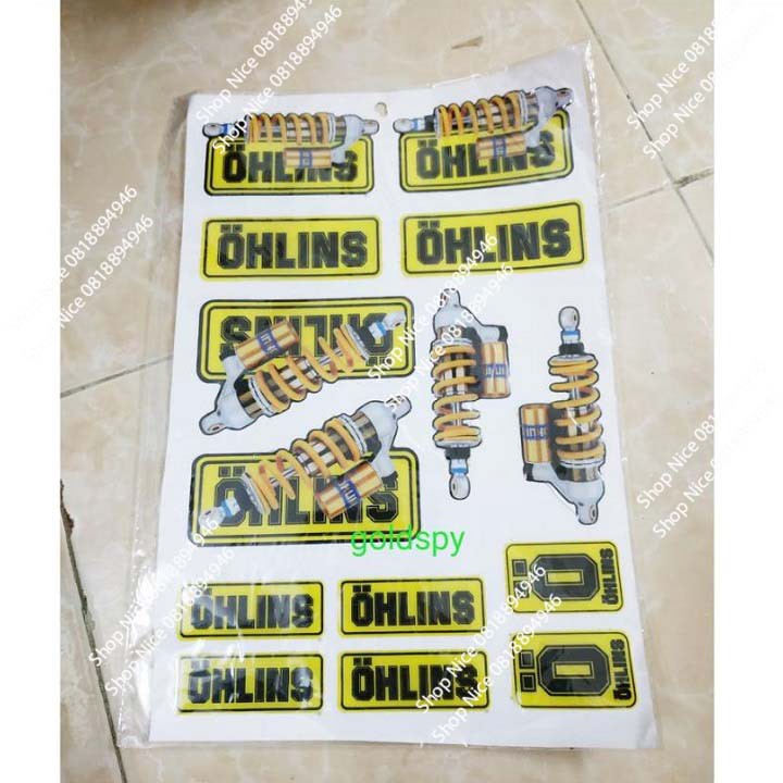 Tem Decal Trang Trí Xe Máy OHLINS giá 1 bộ