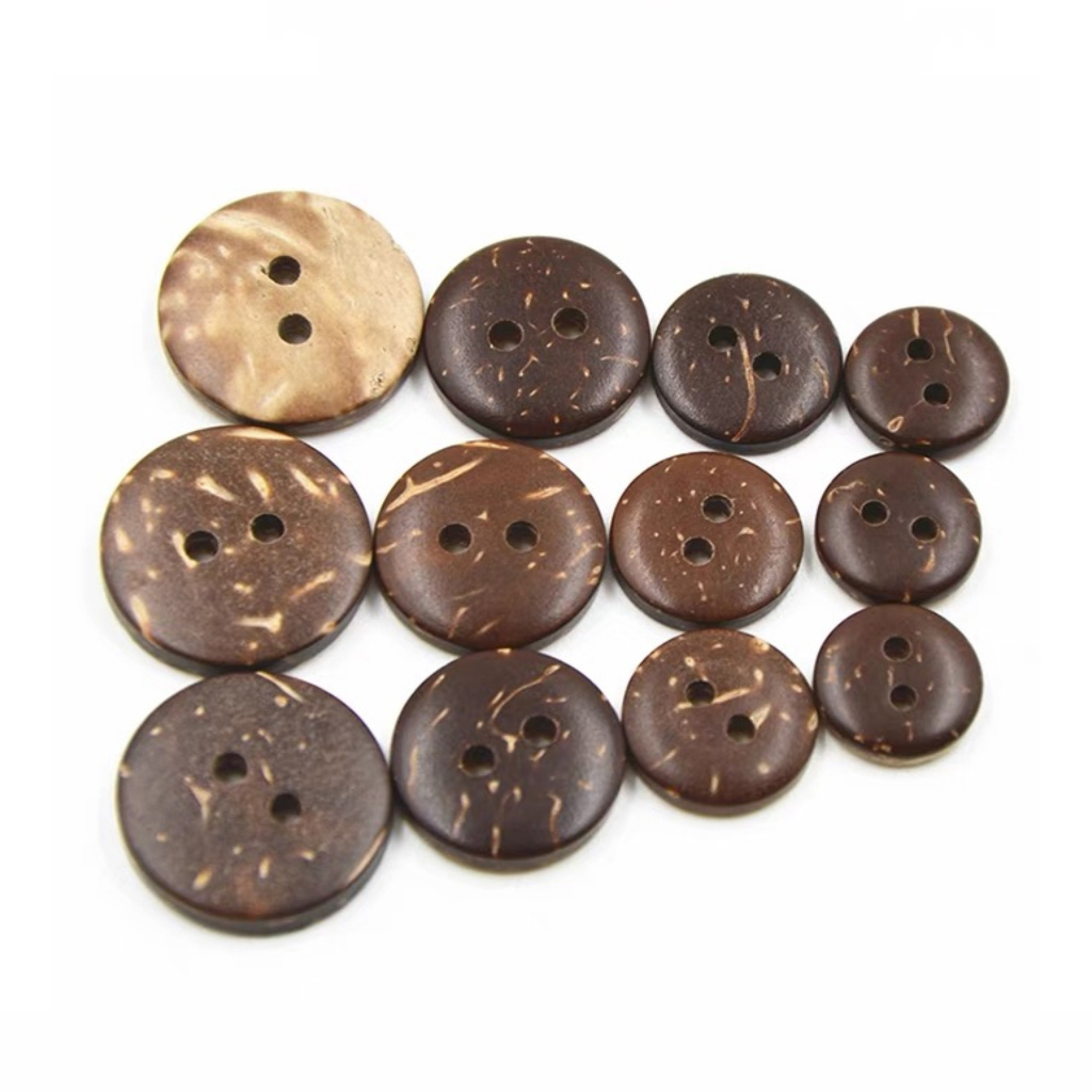 (Gói 10 cái) Nút Gỗ Dừa Dùng Kết Đính Trang Phục Làm Đồ Handmade Nhiều Size