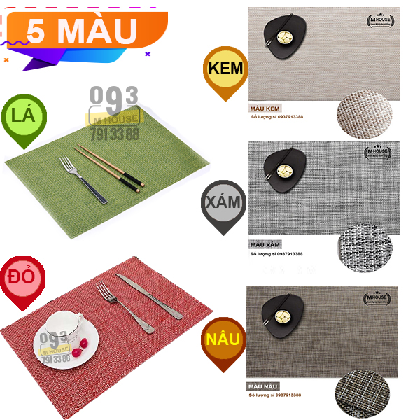 Placemats PVC Waterproof Dining Pad Table Mat Heat Insulation Mat Food Mat Stripe