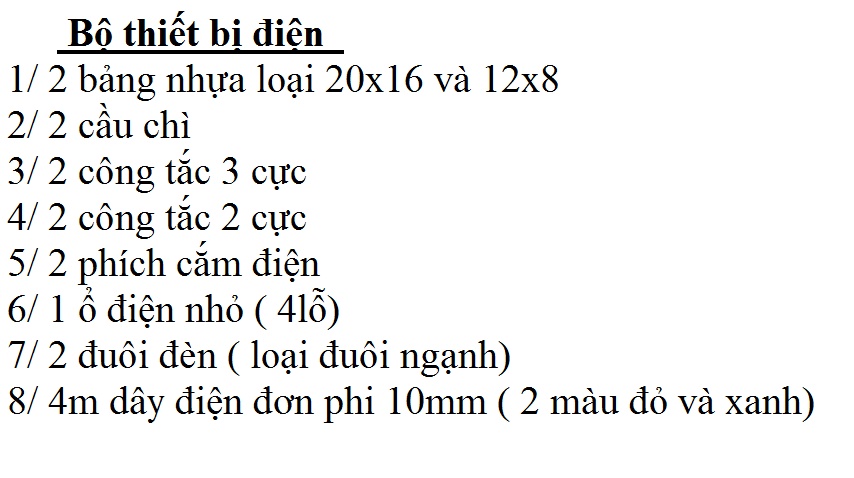 [HCM]Bộ thiết bị điện