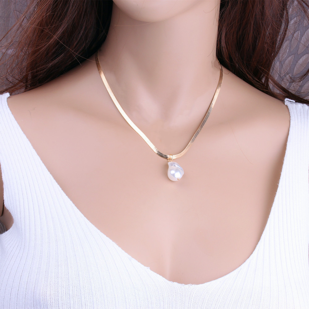 [HCM]Vòng Cổ Nữ Đính Ngọc Trai  Dây Chuyền Titan Không Han Gỉ  Đeo Sát Cá Tính Thời Trang  VCRAN2