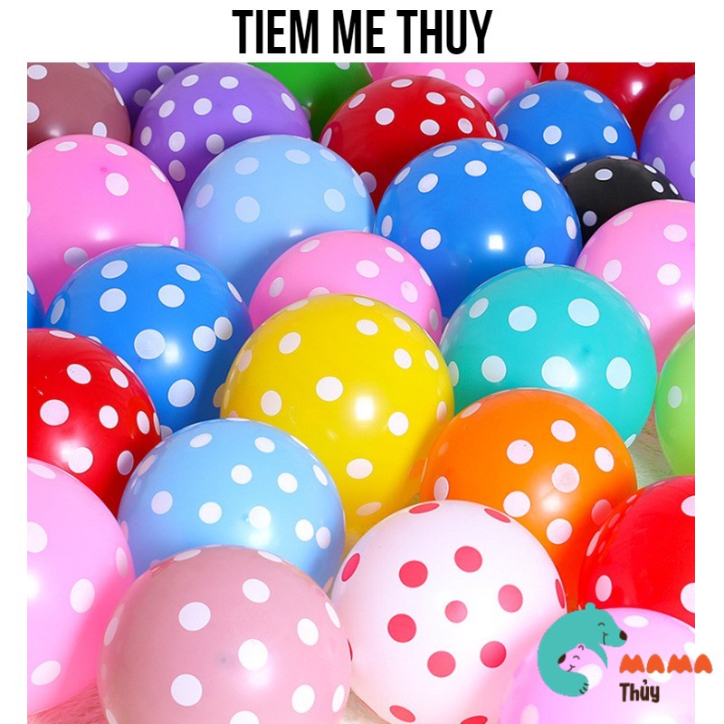 Bóng trang trí sinh nhật họa tiết chấm bi - 10 quả